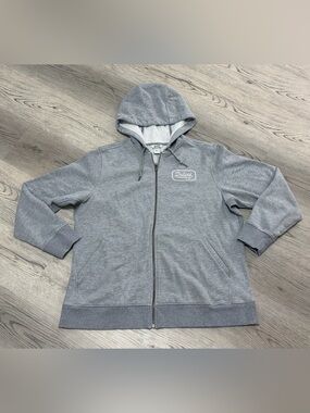 NEW Duluth Trading Co. Men's Logo Full Zip Hooded Cotton Hoodie In Gray Size XL